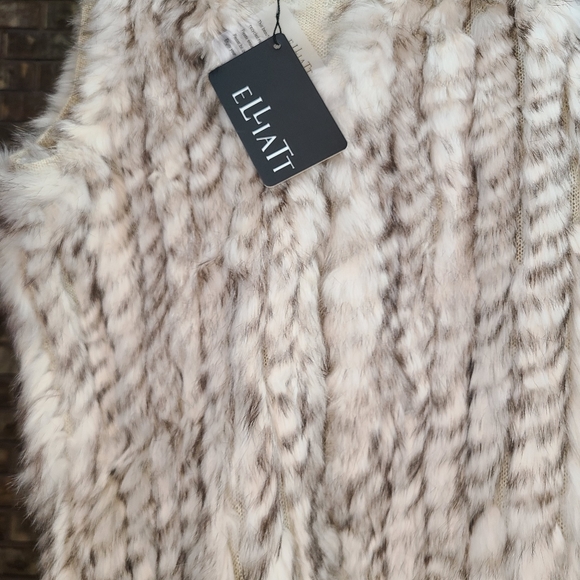 Elliatt Rabbit Mottled Fur Vest NWT Size Small - Picture 2 of 5